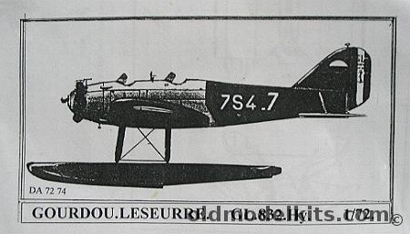 Dujin Resins 1/72 Gourdou-Leseurre GL.832.Hy (GL-832), DA 72 74 plastic model kit